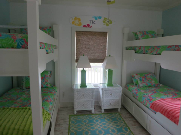 Card House Bunk Room with Two Bunk Beds for Kids