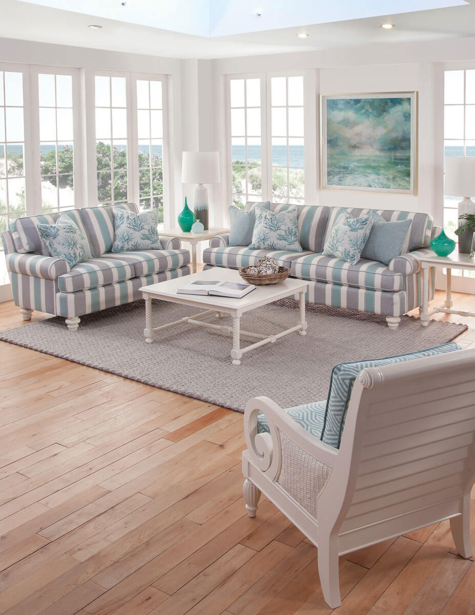 White Braxton living room furniture at Home Accents II