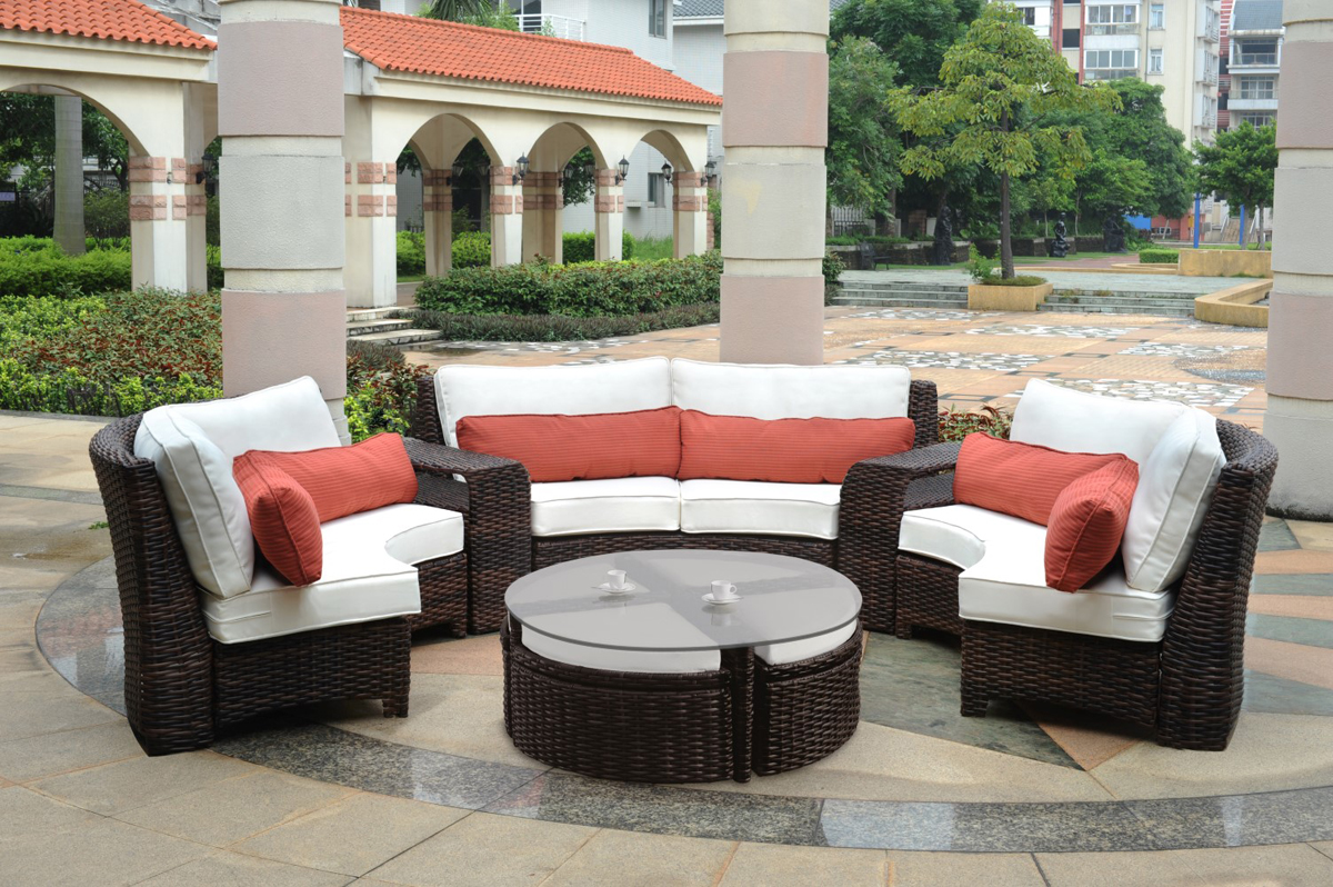 St Tropez Curved Sectional back table