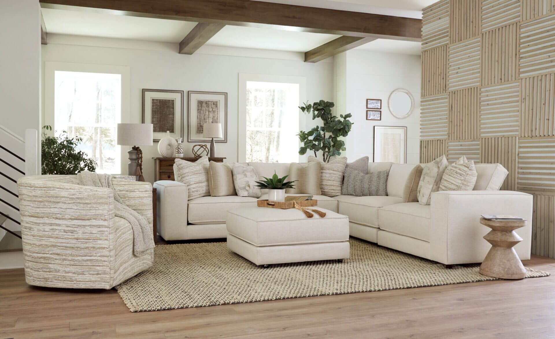 Beige living room furniture at Home Accents II