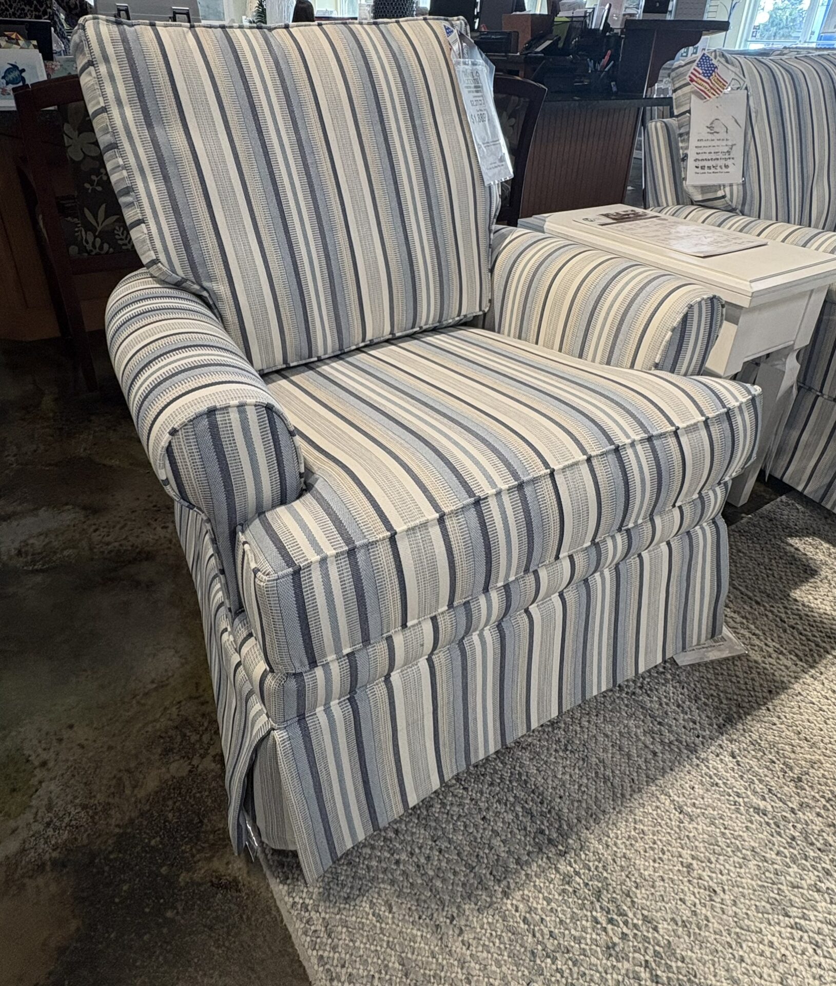 Blue Striped Chair