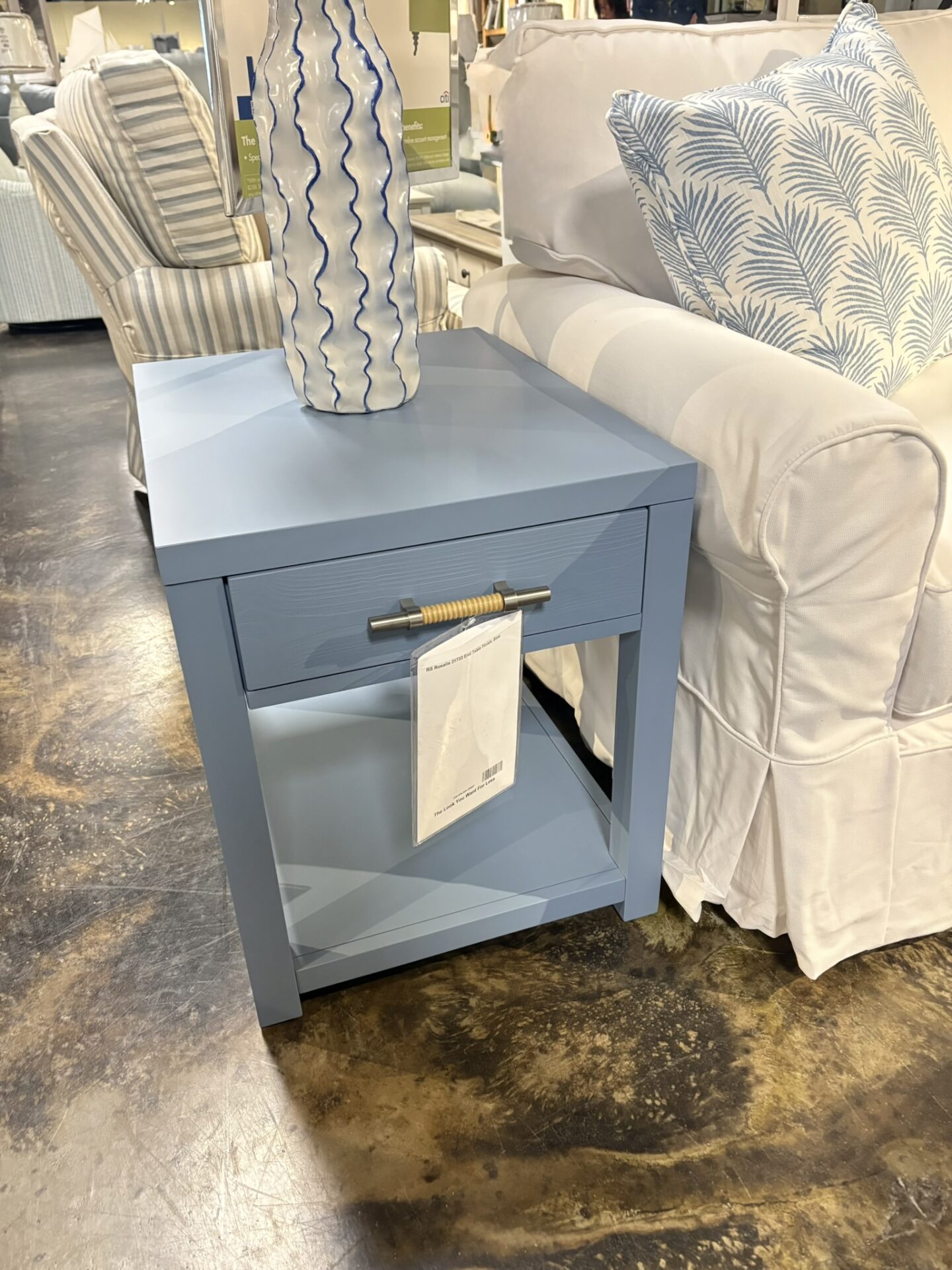 Blue End Table
