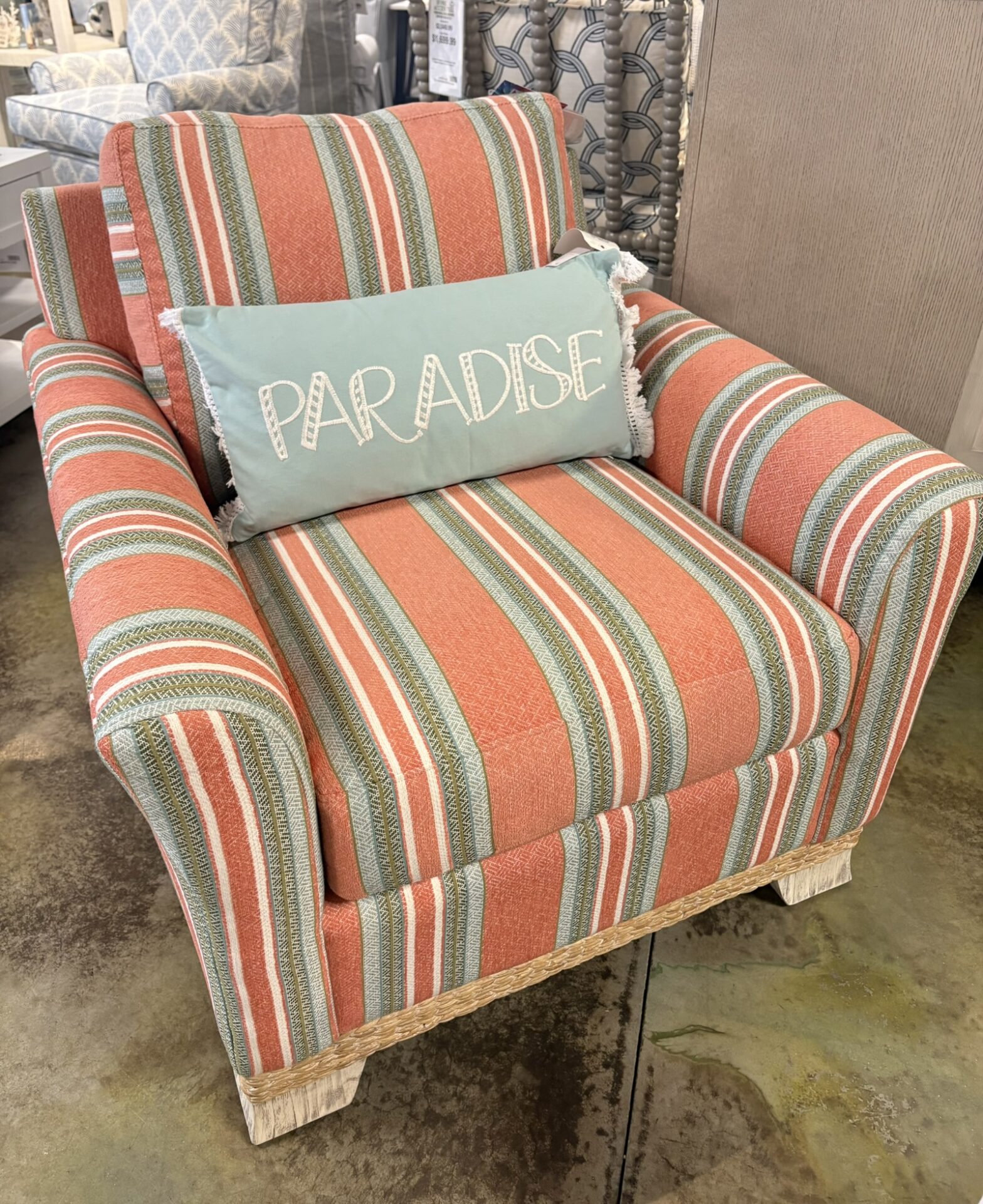 Coral Striped Chair