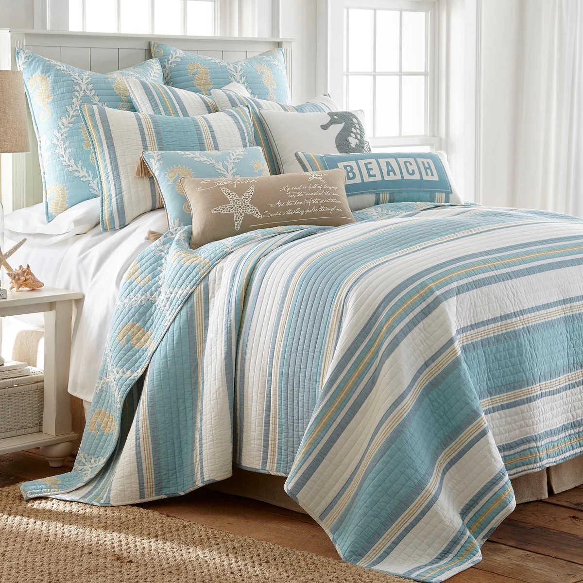 Blue Striped Quilt