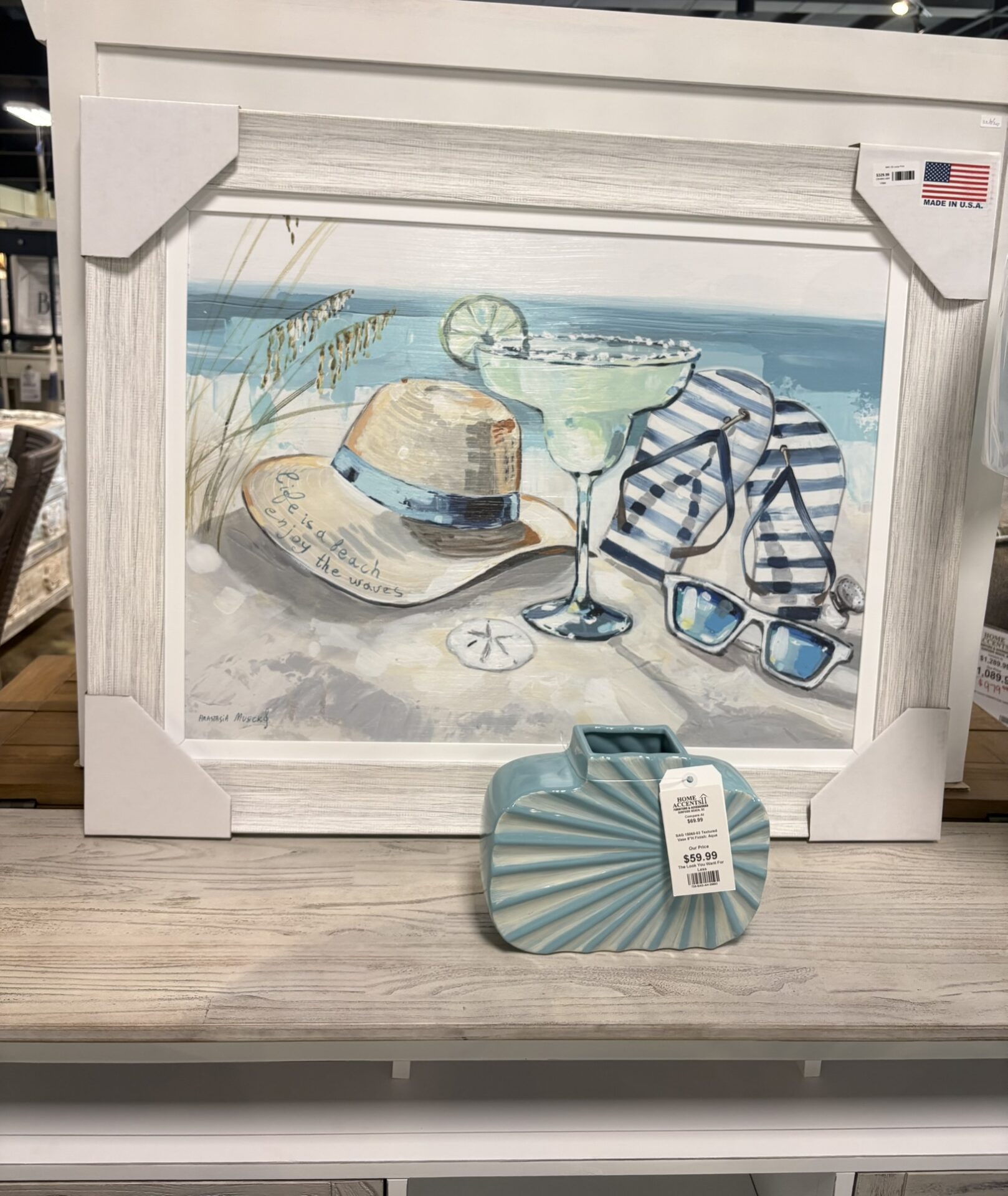 Hat and Flip Flops Art