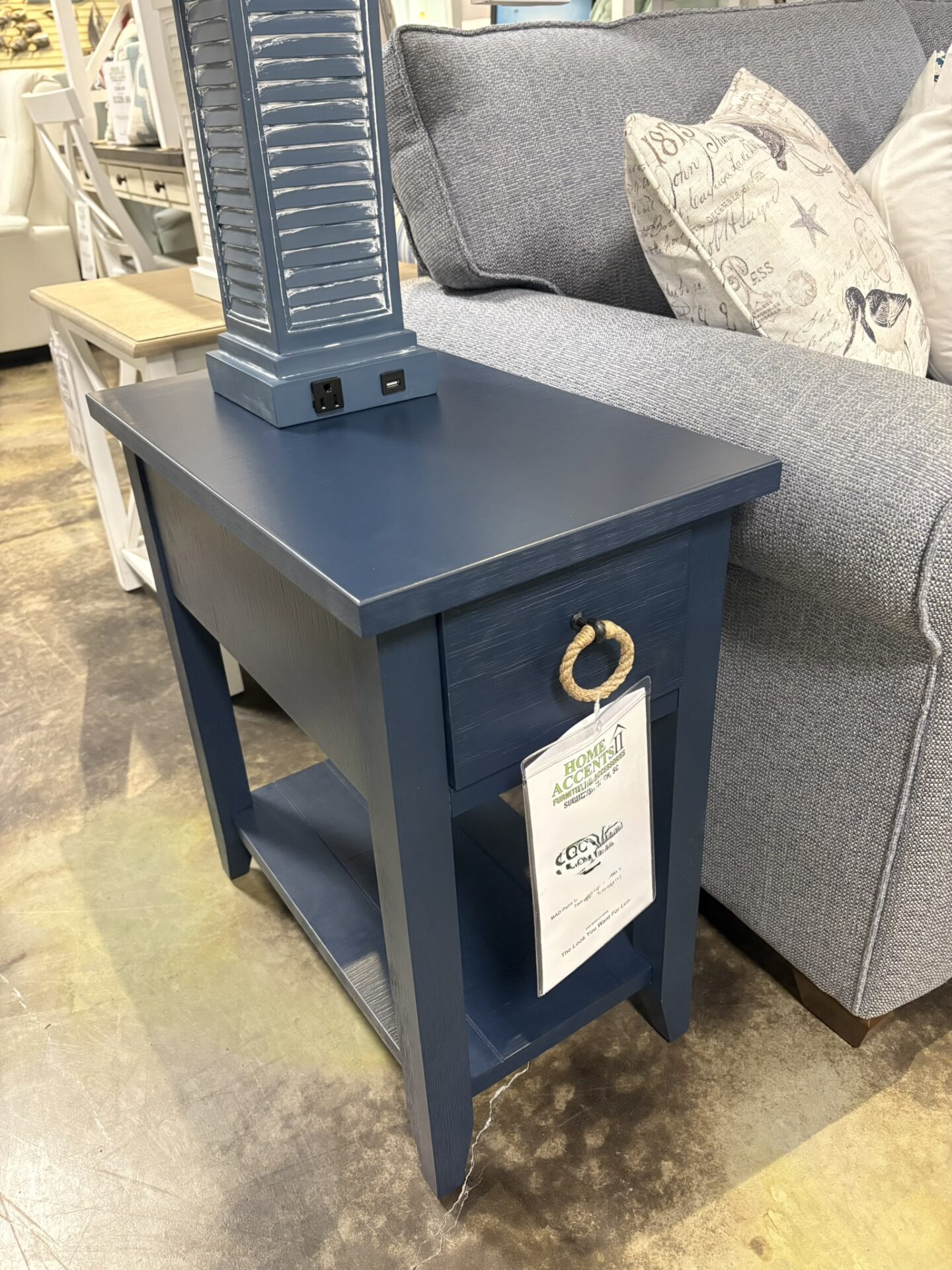 Navy End Table