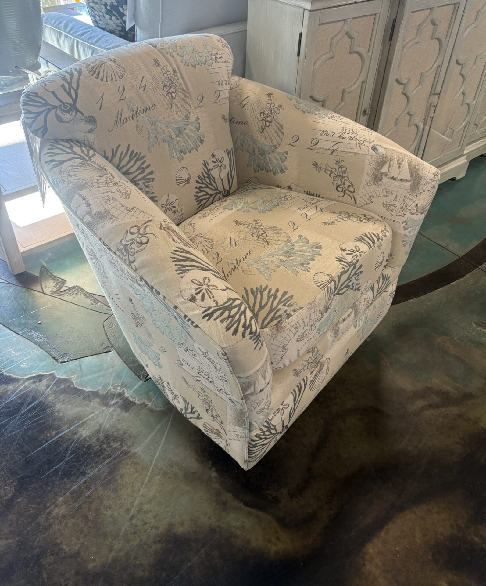 Coral Print Chair